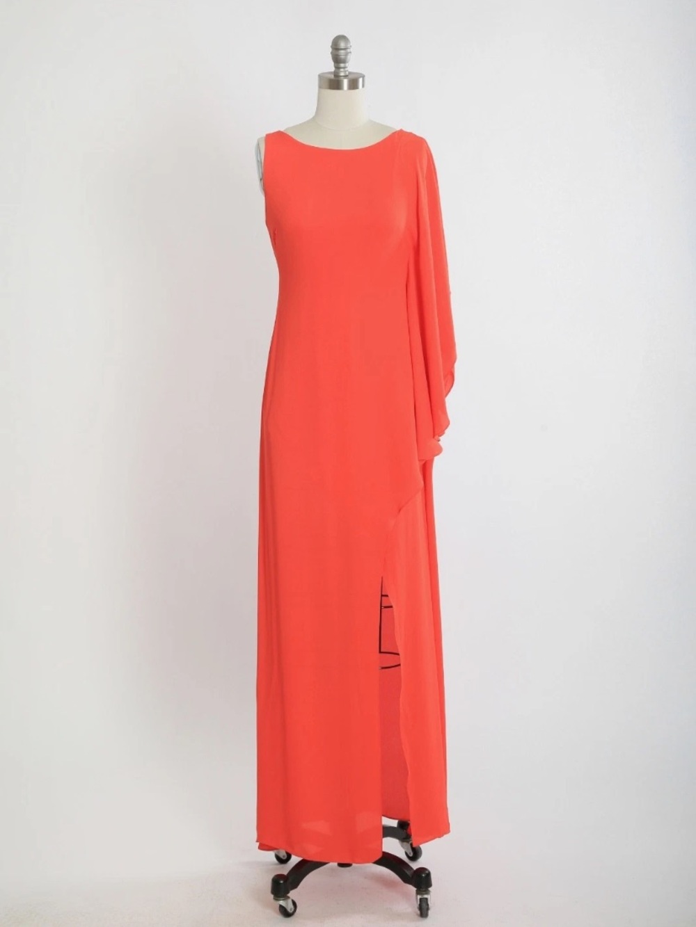 NWT BCBGMAXAZRIA Janus One-Shoulder maxi dress Gown Poinsettia Red Size 6 $338